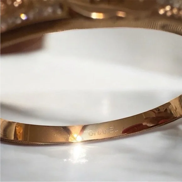 CHANEL Gold Cuff Bangle Bracelet